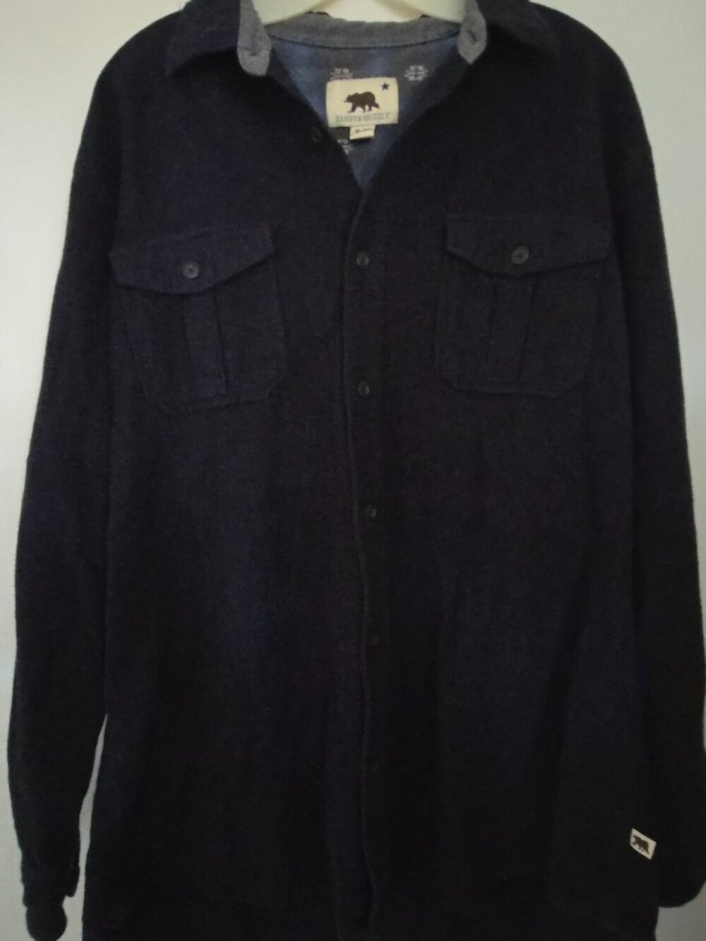 Dakota Grizzly Heavyweight Flannel Shirt Jacket Men's XL Navy 100% Cotton